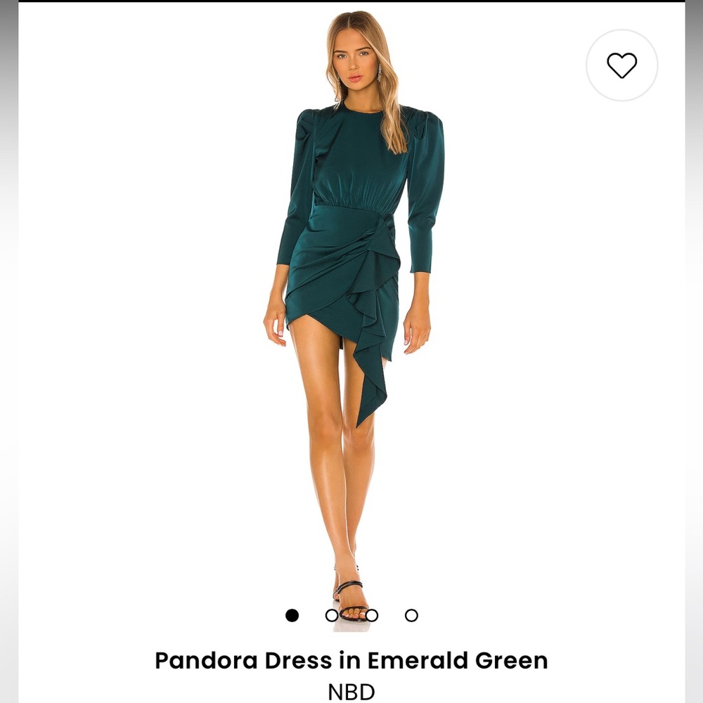 NBD Teal Ruffle Mini Dress